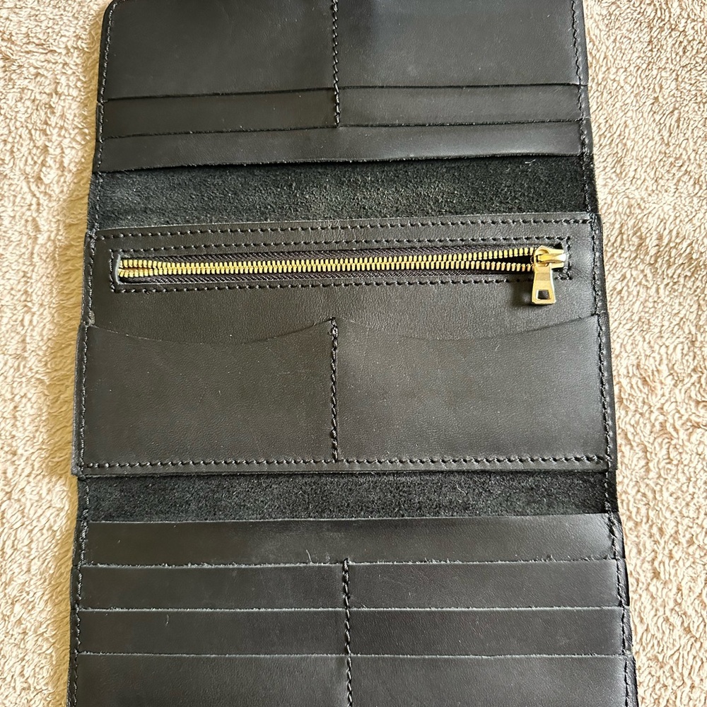 Portland Leather Black Leather Snap Wallet - Picture 5 of 9
